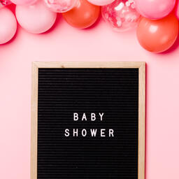 Baby Shower Letter Board with Pink Balloon Garland  image 4