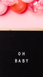 Oh Baby Letter Board with Pink Balloon Garland  image 1