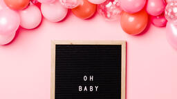 Oh Baby Letter Board with Pink Balloon Garland  image 4