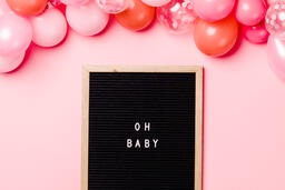 Oh Baby Letter Board with Pink Balloon Garland  image 6