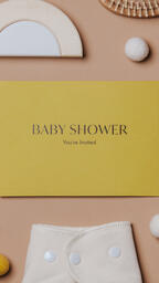 Pink Baby Shower Invitation Surrounded by Baby Items  image 41