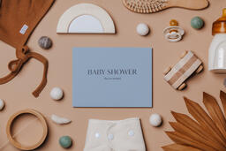 Pink Baby Shower Invitation Surrounded by Baby Items  image 9