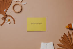 Pink Baby Shower Invitation Surrounded by Baby Items  image 38