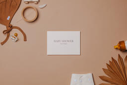 Pink Baby Shower Invitation Surrounded by Baby Items  image 37