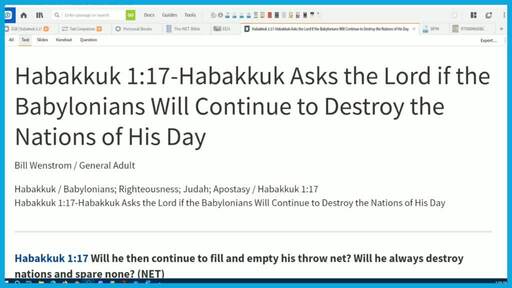 Habakkuk 1:17-Habakkuk Asks the Lord if the Babylonians Will Continue to Destroy the Nations of His Day