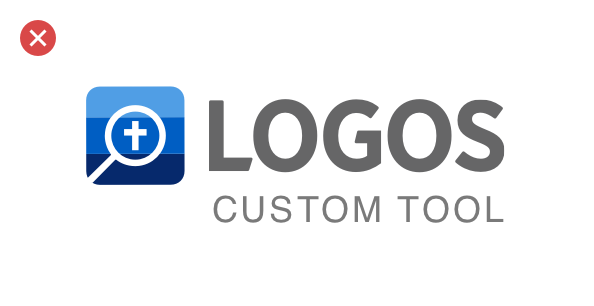 A bad example: adding a custom tagline to the Logos logo