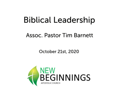 Biblical Leadership- Wed 10/21