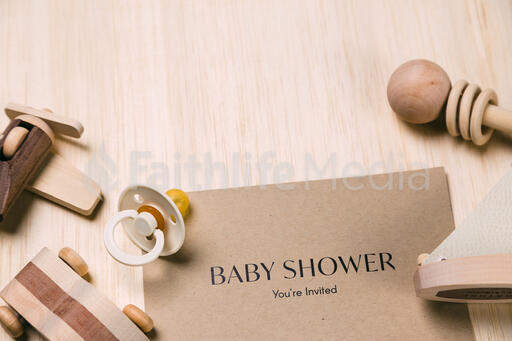 Baby Shower Invitation with Wooden Toys