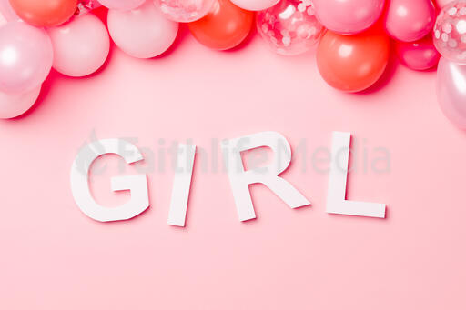 GIRL with Pink Confetti