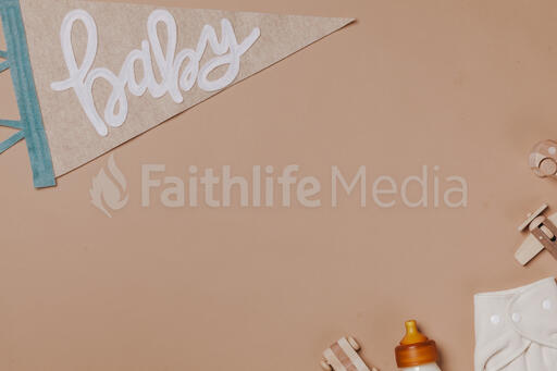 Baby Pennant Flag with Baby Items