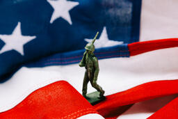 Toy Soldier Marching on an American Flag  image 2