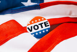 Vote Pin on an American Flag  image 1