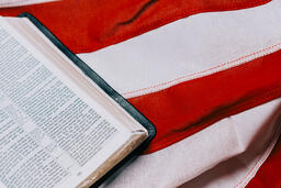 Open Bible on an American Flag  image 10