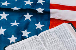 Open Bible on an American Flag  image 8