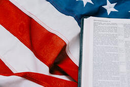 Open Bible on an American Flag  image 2