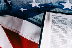 Open Bible on an American Flag  image 7