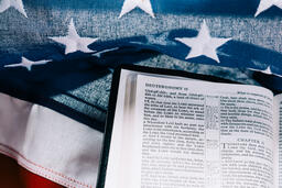 Open Bible on an American Flag  image 6