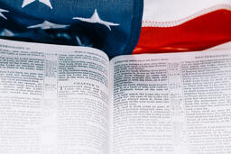 Open Bible on an American Flag  image 5