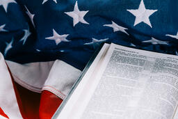Open Bible on an American Flag  image 9
