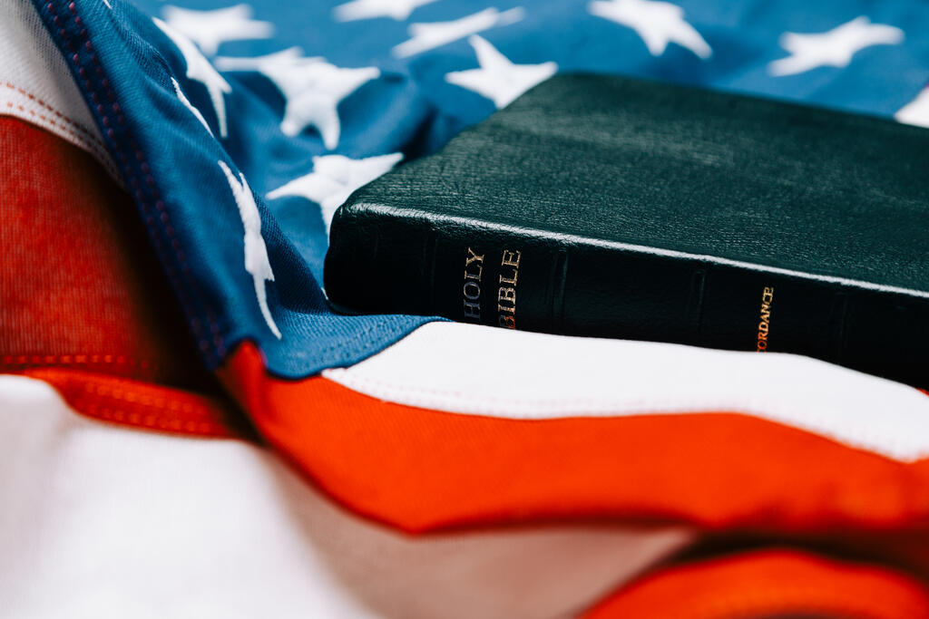 Bible on an American Flag large preview