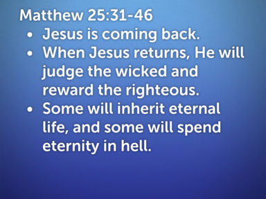 Matthew 25:31-46 