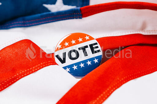 Vote Pin on an American Flag