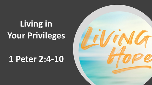 1 Peter 2:4-10 Living in Your Privileges