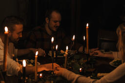 Small Group Praying Together Before a Meal  image 1