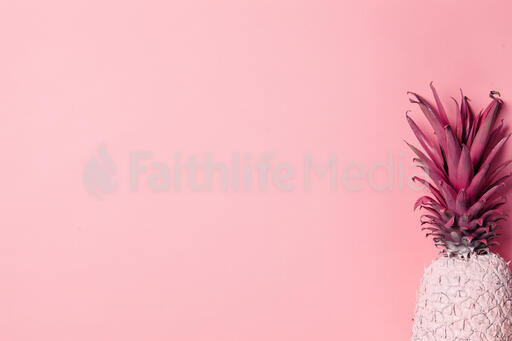 Colorful Pineapple on Pink Background