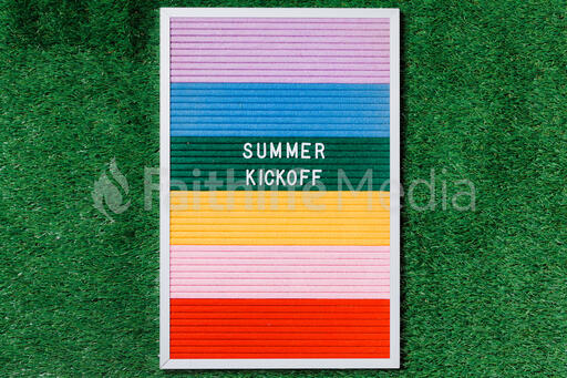 Summer Kickoff Letter Board on Grass