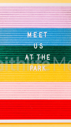 Meet Us at the Park Letter Board on Yellow Background