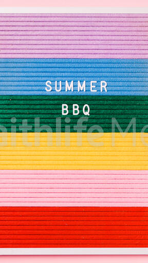 Summer BBQ Letter Board on Pink Background