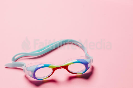 Goggles on Pink Background