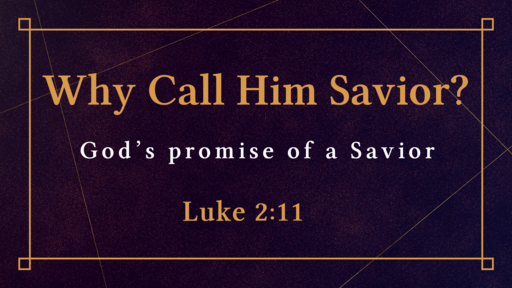 Why Call Him Savior  12/13/2020