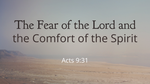 The Fear of the Lord and the Comfort of the Spirit