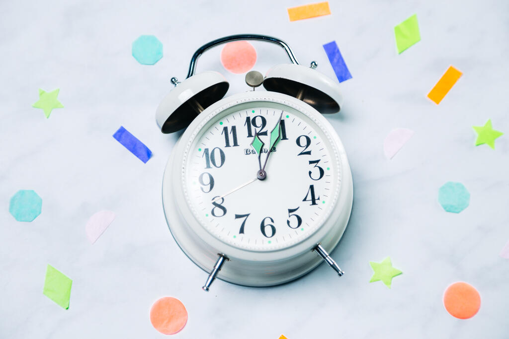 Clock Striking Midnight with Confetti large preview