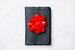 Bible with a Red Gift Bow on It  image 3