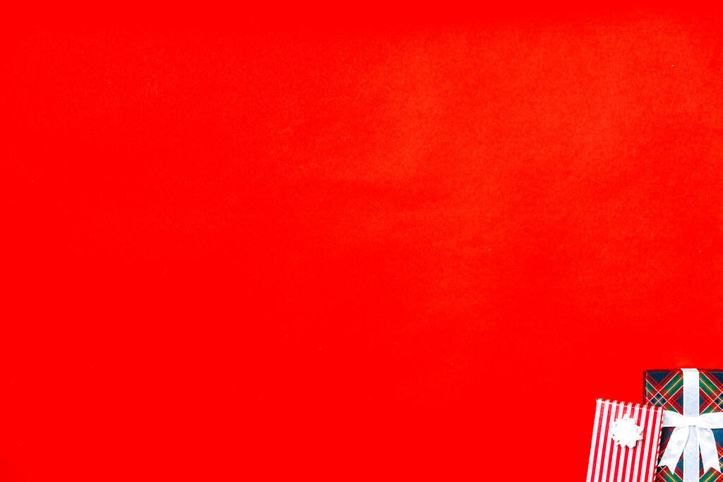 Christmas Presents on a Red Background large preview