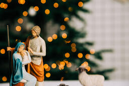 Nativity Scene in Front of the Christmas Tree  image 3