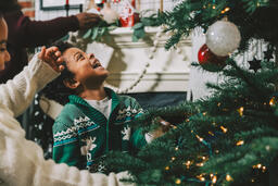 Kids Decorating the Christmas Tree Together  image 7