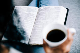 Woman Reading the Bible with a Cup of Coffee  image 2