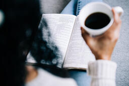 Woman Reading the Bible with a Cup of Coffee  image 3