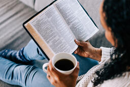 Woman Reading the Bible with a Cup of Coffee  image 6