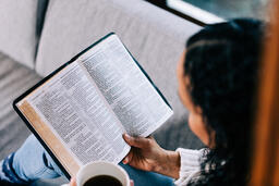 Woman Reading the Bible with a Cup of Coffee  image 3