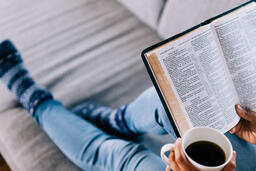 Woman Reading the Bible with a Cup of Coffee  image 2