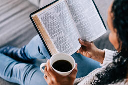Woman Reading the Bible with a Cup of Coffee  image 4