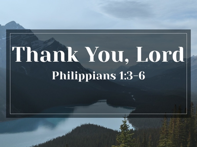 Thank You, Lord