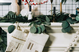 Fireplace Mantle with Stockings  image 1