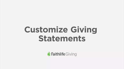 Customize Giving Statements