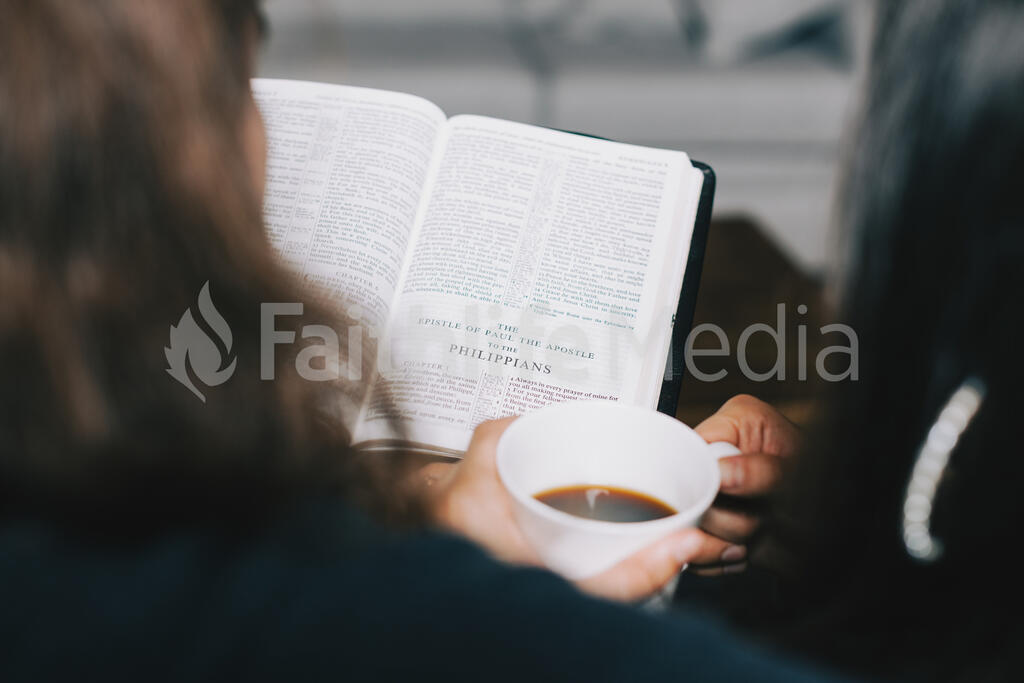 Husband And Wife Reading The Bible Together Graphics For The Church